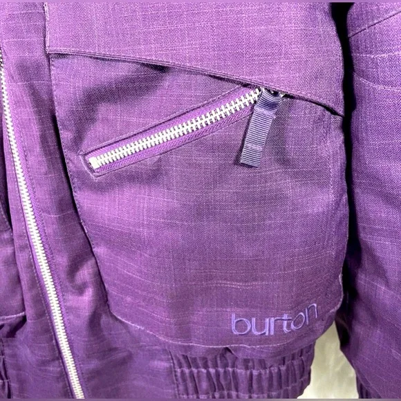 Burton Dryride Lush Purple Snow and Ski Jacket Coat with removal fur on hood Med - Picture 3 of 8